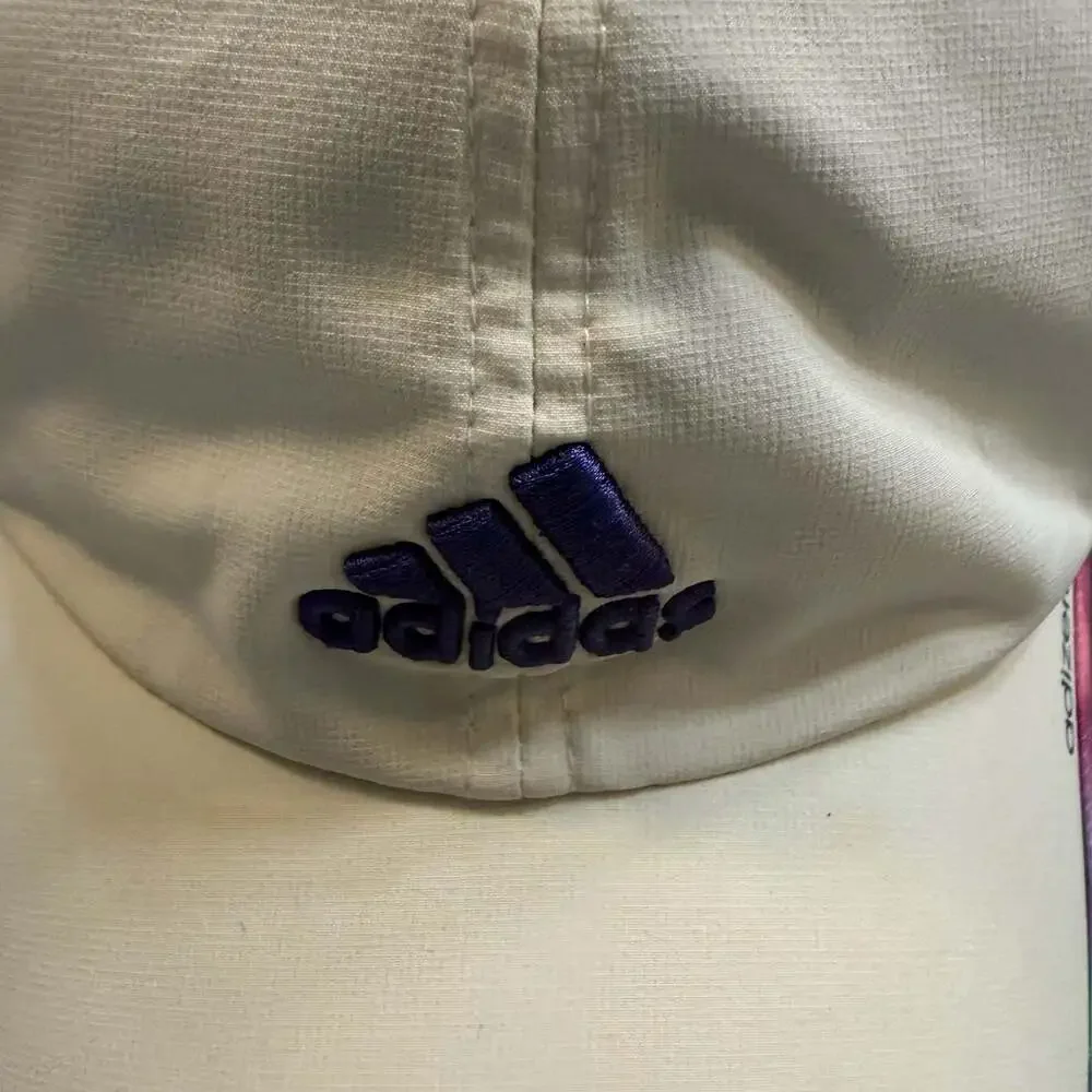 Adidas Adizero Women’s Running Hat White Rainbow Trim Adjustable Cap